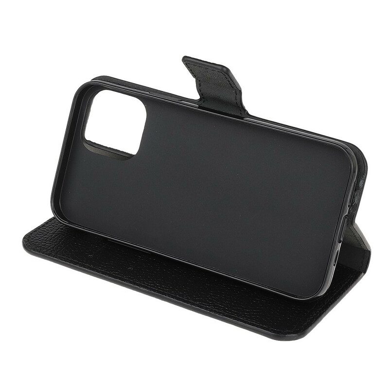 Custodia in pelle iPhone 13 Pro Effetto Pelle Grana Litchi