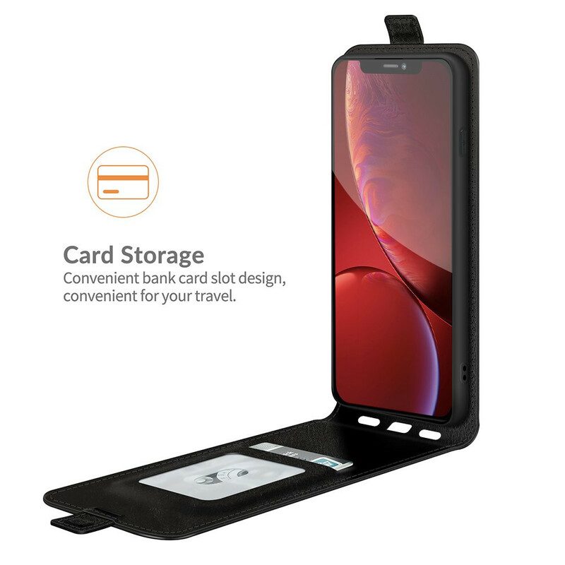 Custodia in pelle iPhone 13 Pro Folio Cover Ribalta Verticale Effetto Pelle