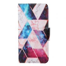 Custodia in pelle iPhone 13 Pro Marmo Con Cordino