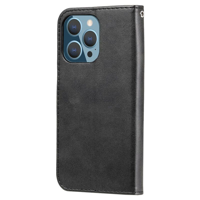 Custodia in pelle iPhone 13 Pro Portamonete D'epoca