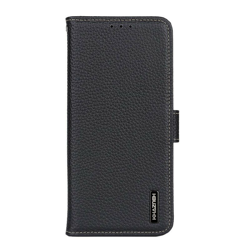 Custodia in pelle iPhone 13 Pro Vera Pelle Di Litchi Khazneh