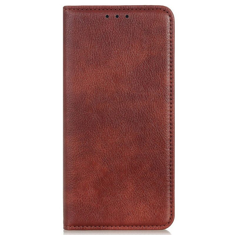 Folio Cover iPhone 13 Pro Custodia in pelle Pelle Crosta Litchi