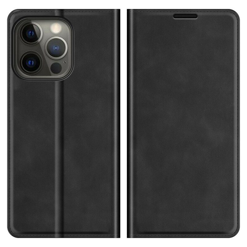 Folio Cover iPhone 13 Pro Custodia in pelle Effetto Pelle Morbida Seta