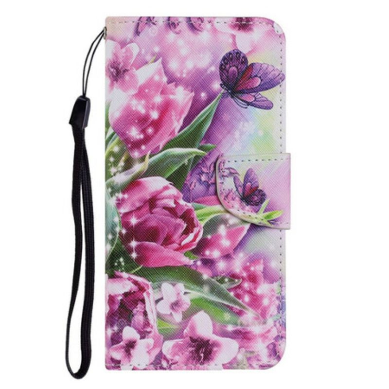 Folio Cover iPhone 13 Pro Farfalle E Tulipani