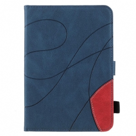 Custodia in pelle iPad Mini 6 (2021) Disegno Bicolore