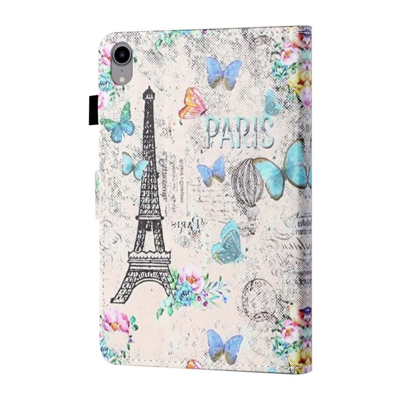 Custodia in pelle iPad Mini 6 (2021) Farfalle Della Torre Eiffel