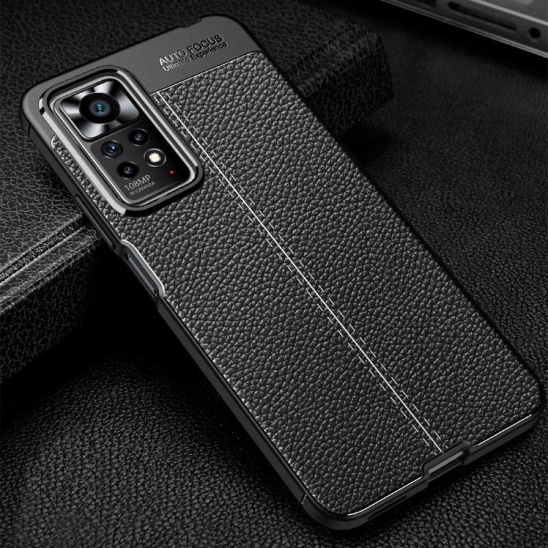 Cover Xiaomi Redmi Note 11 Pro / 11 Pro 5G Doppia Linea Litchi Effetto Pelle