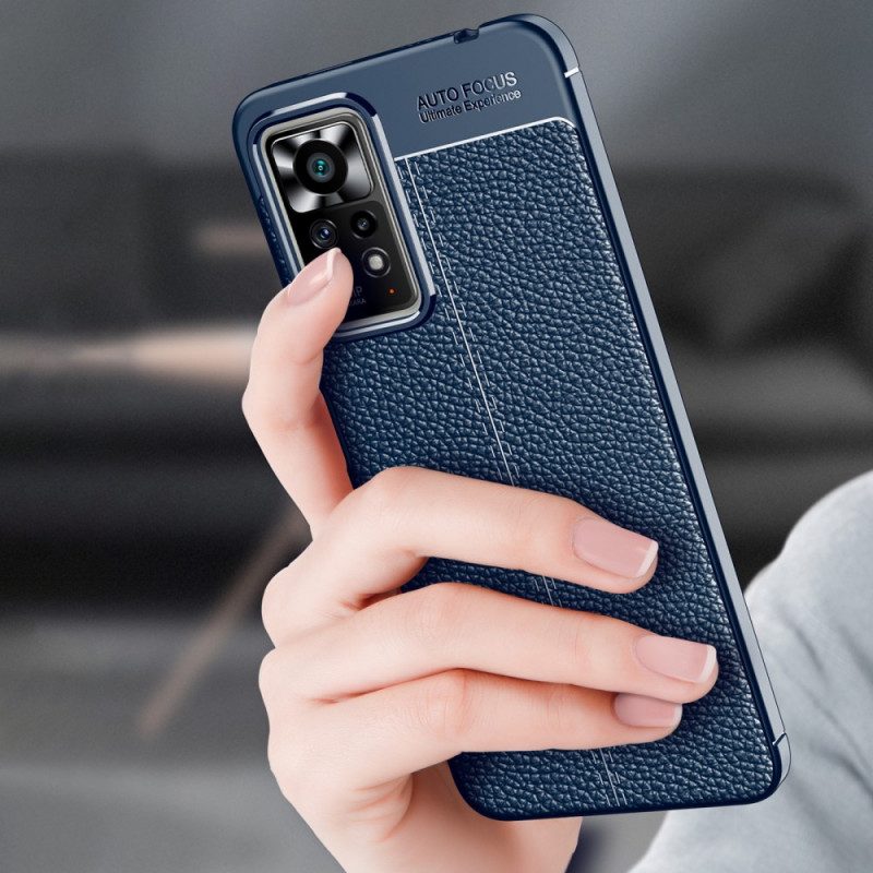 Cover Xiaomi Redmi Note 11 Pro / 11 Pro 5G Doppia Linea Litchi Effetto Pelle