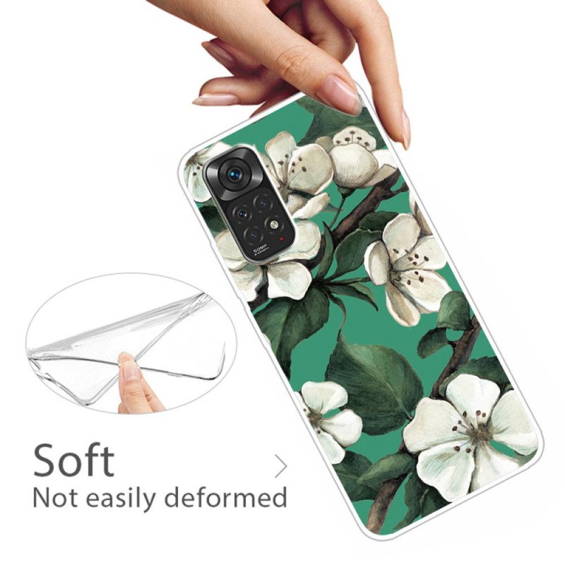 Cover Xiaomi Redmi Note 11 Pro / 11 Pro 5G Fiori Bianchi