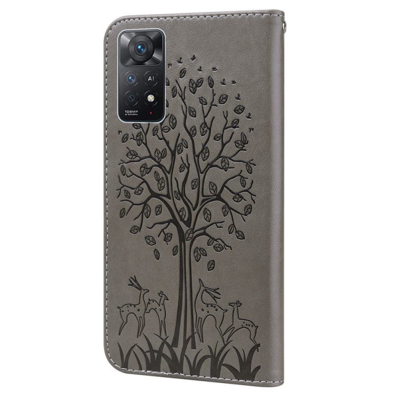 Custodia A Portafoglio Xiaomi Redmi Note 11 Pro / 11 Pro 5G Albero E Cervo