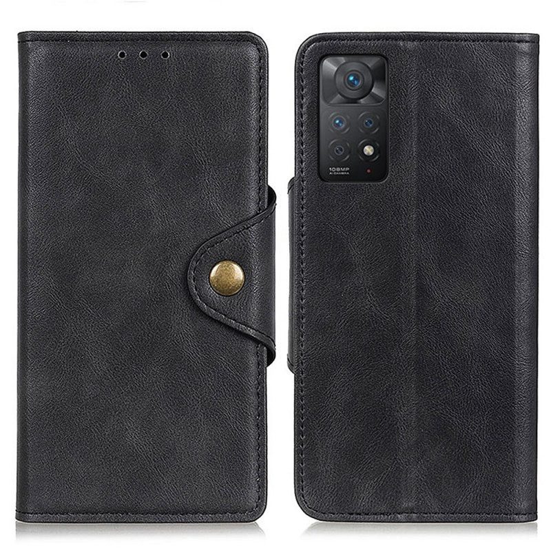 Custodia in pelle Xiaomi Redmi Note 11 Pro / 11 Pro 5G Bottone In Ecopelle