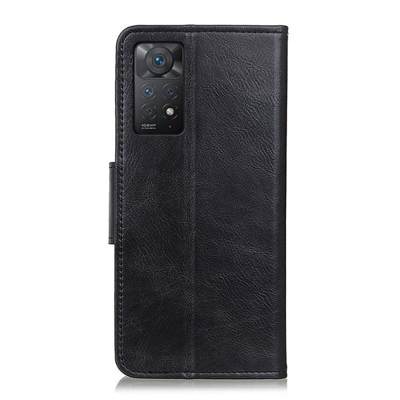 Custodia in pelle Xiaomi Redmi Note 11 Pro / 11 Pro 5G Chiusura Reversibile Effetto Pelle