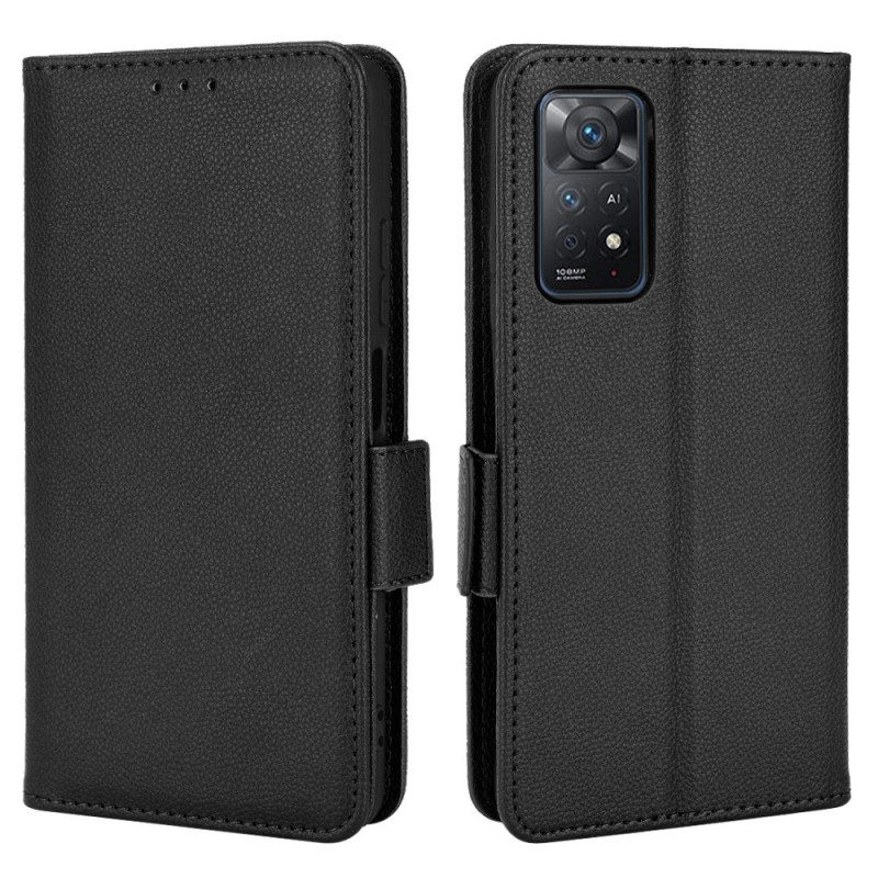Custodia in pelle Xiaomi Redmi Note 11 Pro / 11 Pro 5G Ecopelle Litchi
