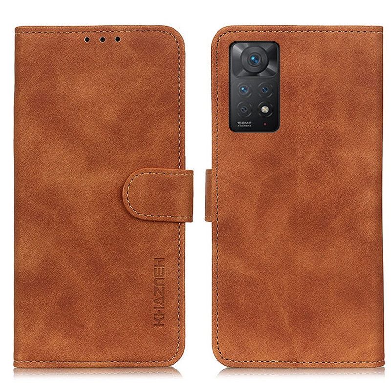 Custodia in pelle Xiaomi Redmi Note 11 Pro / 11 Pro 5G Khazneh Effetto Pelle Vintage