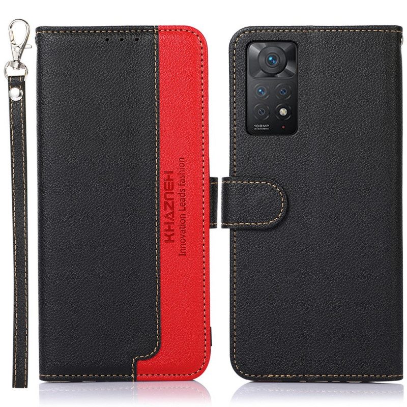 Custodia in pelle Xiaomi Redmi Note 11 Pro / 11 Pro 5G Lychee Style Rfid Khazneh