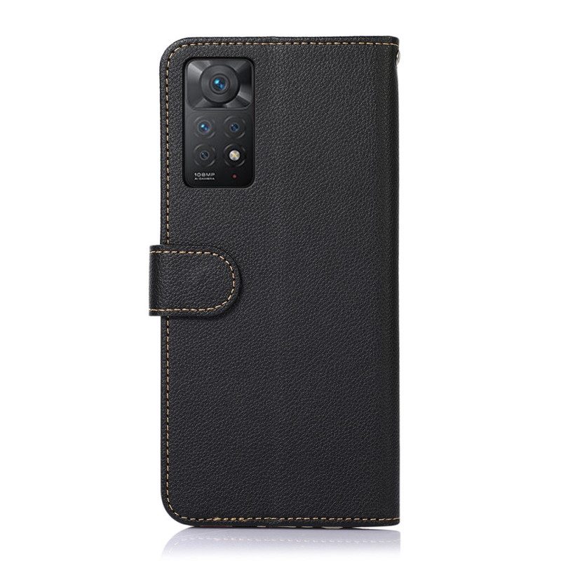 Custodia in pelle Xiaomi Redmi Note 11 Pro / 11 Pro 5G Lychee Style Rfid Khazneh