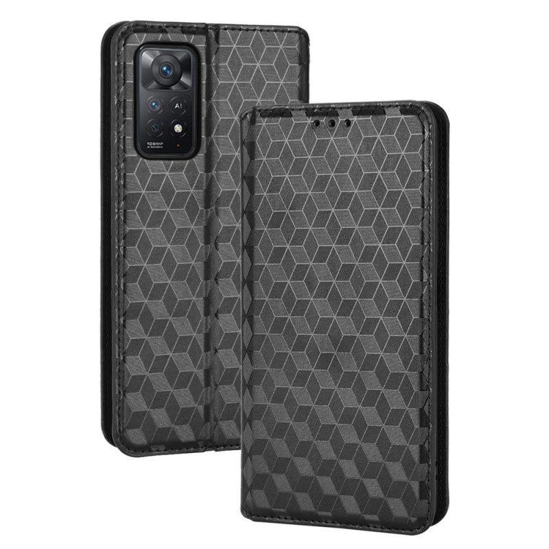 Folio Cover Xiaomi Redmi Note 11 Pro / 11 Pro 5G Custodia in pelle Effetto Pelle Diamante 3d