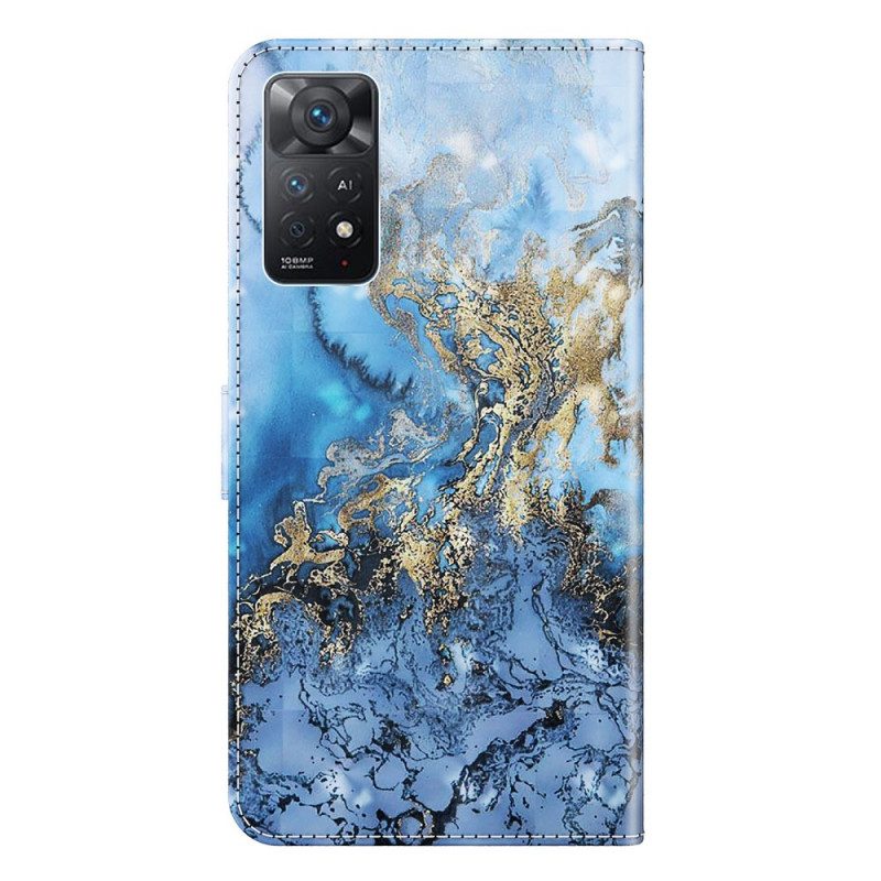 Folio Cover Xiaomi Redmi Note 11 Pro / 11 Pro 5G Design In Marmo Con Cordino
