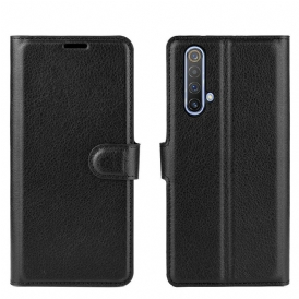 Custodia in pelle Realme X50 Classico Effetto Litchi