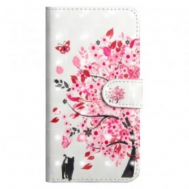 Custodia in pelle Samsung Galaxy A30 Albero Rosa
