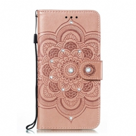 Custodia in pelle Samsung Galaxy A30 Mandala E Diamanti