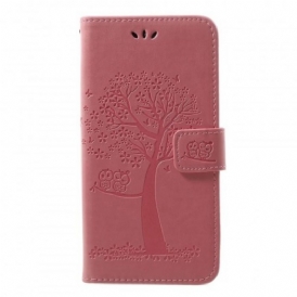 Custodia in pelle Samsung Galaxy A30 Perizoma Albero E Gufi