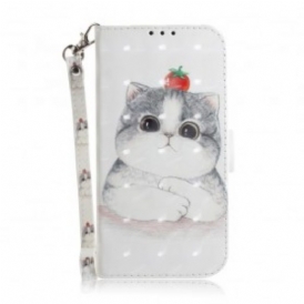 Custodia in pelle Samsung Galaxy A30 Pomodoro Sul Gatto Con Una Cinghia