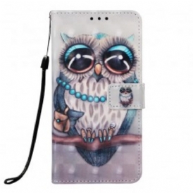 Custodia in pelle Samsung Galaxy A30 Signorina Gufo Con Cinturino