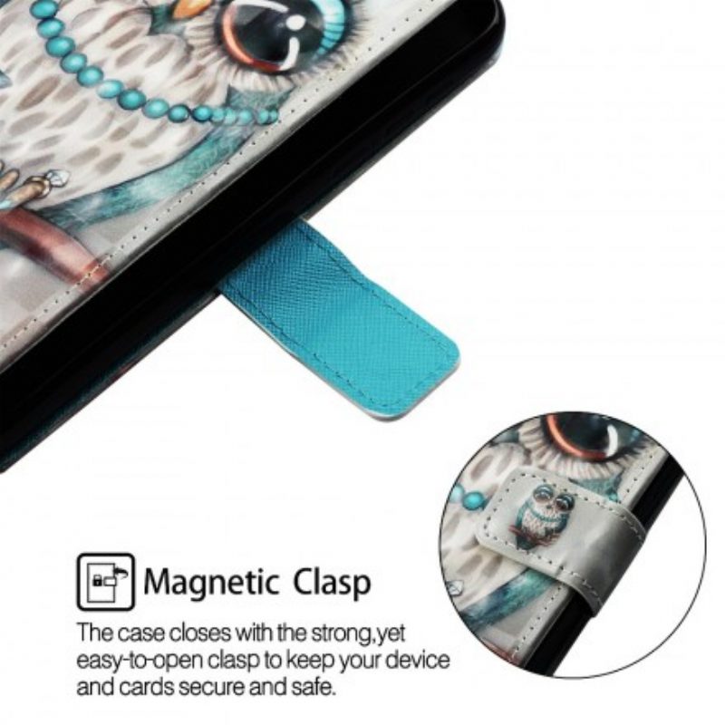 Custodia in pelle Samsung Galaxy A30 Signorina Gufo Con Cinturino