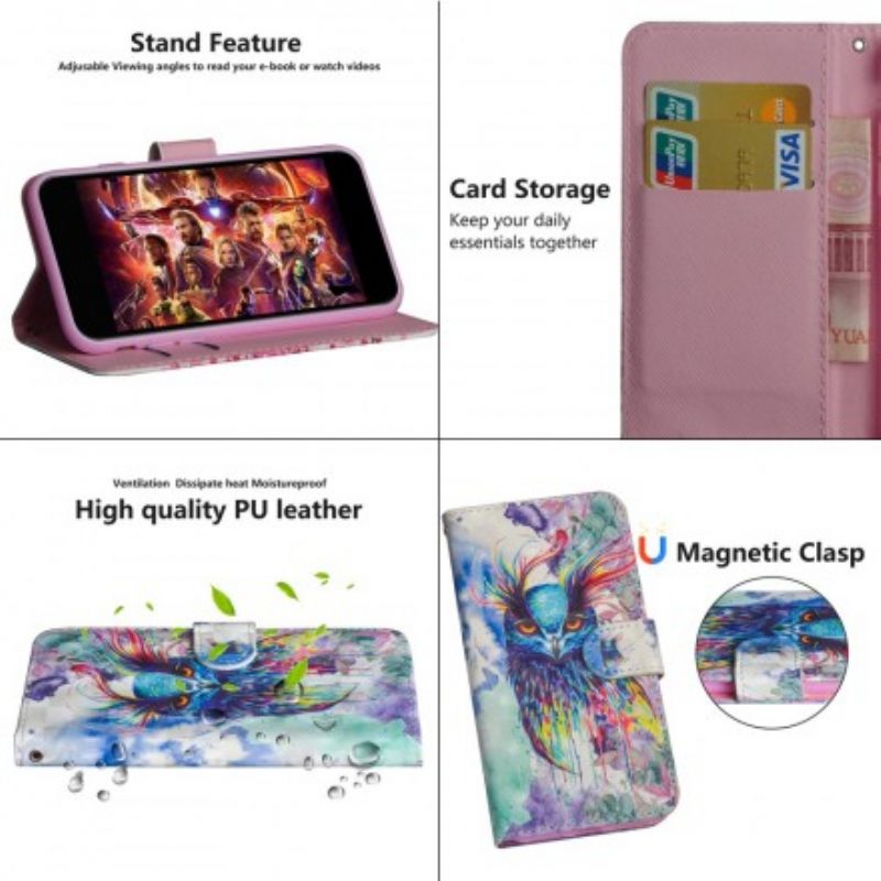 Custodia in pelle Samsung Galaxy A30 Uccello Dell'acquerello