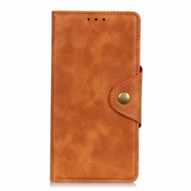 Custodia in pelle Moto G60S Bottone In Ecopelle