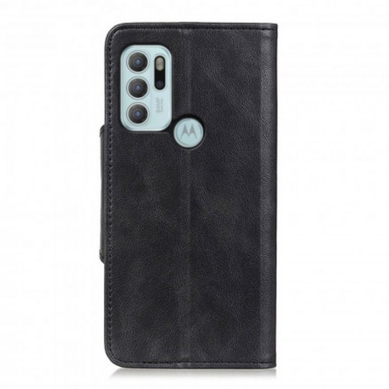 Custodia in pelle Moto G60S Bottone In Ecopelle