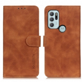 Custodia in pelle Moto G60S Khazneh Effetto Pelle Vintage