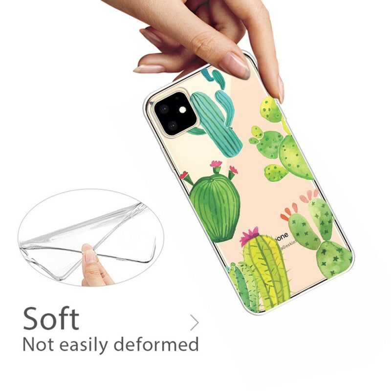 Cover iPhone 11 Cactus Dell'acquerello