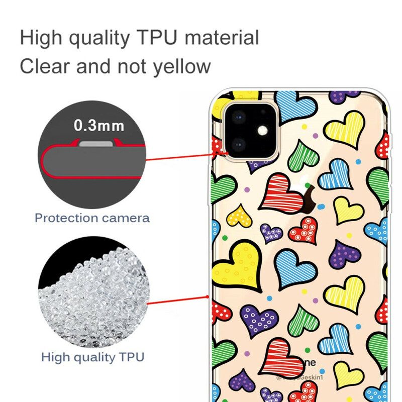 Cover iPhone 11 Cuori Multicolori