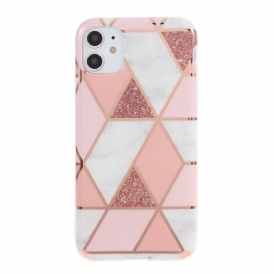 Cover iPhone 11 Marmo Geometria Colorata