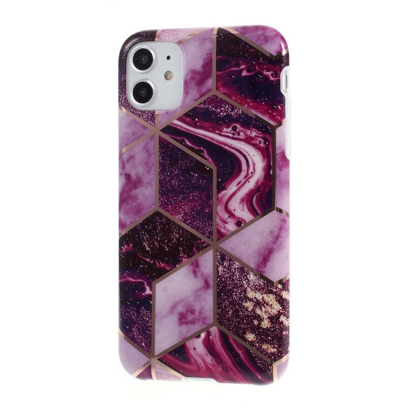 Cover iPhone 11 Marmo Geometria Colorata