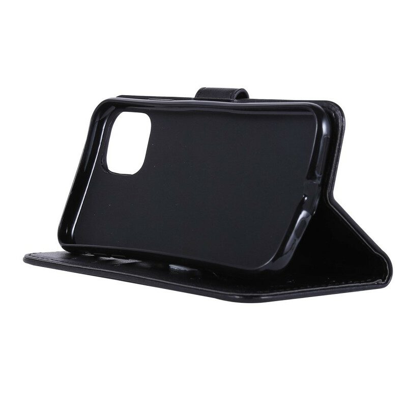 Custodia A Portafoglio iPhone 11 Farfalle E Fiori