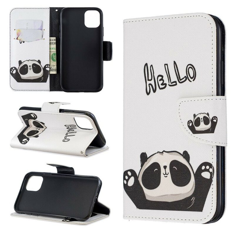 Custodia in pelle iPhone 11 Ciao Panda