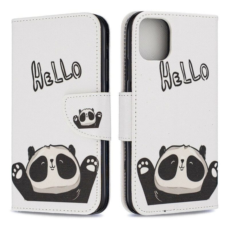 Custodia in pelle iPhone 11 Ciao Panda