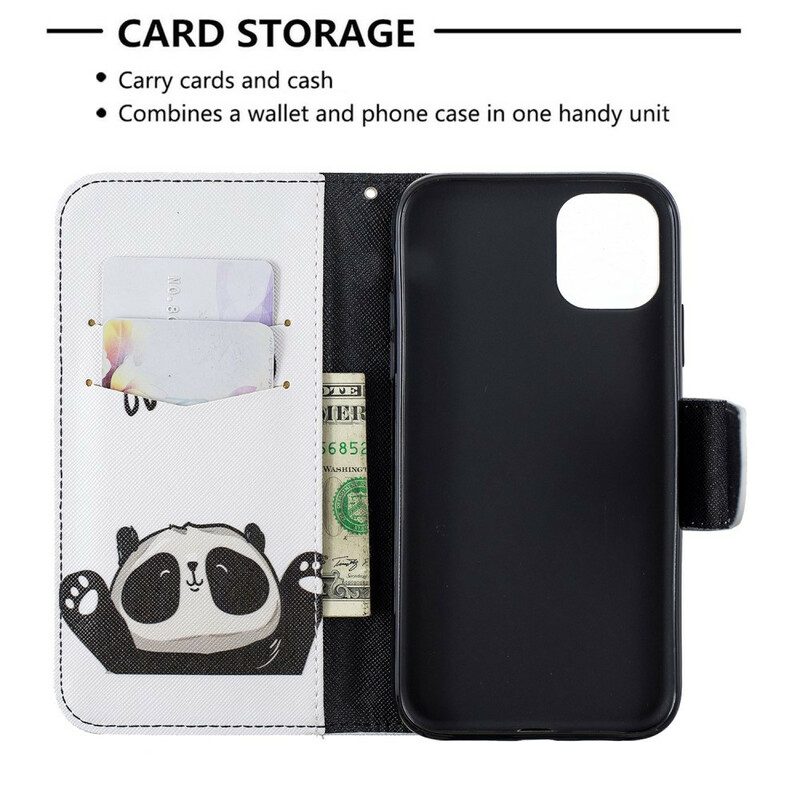 Custodia in pelle iPhone 11 Ciao Panda