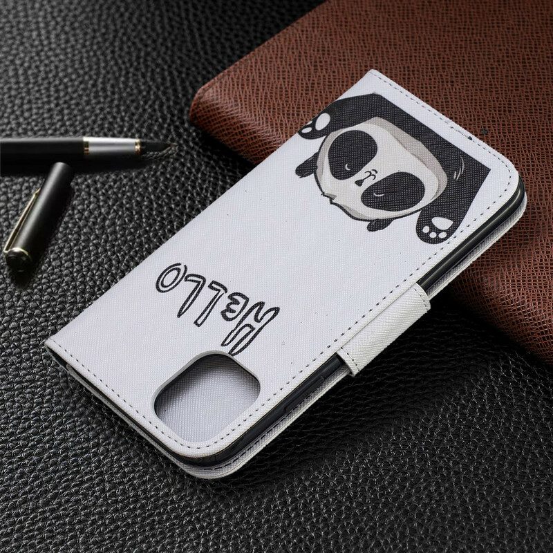 Custodia in pelle iPhone 11 Ciao Panda