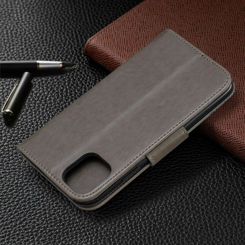Custodia in pelle iPhone 11 Farfalle Stampate Strappy
