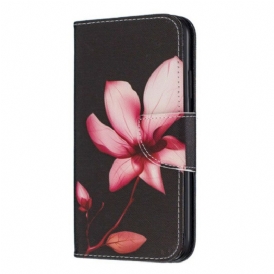 Custodia in pelle iPhone 11 Fiore Rosa