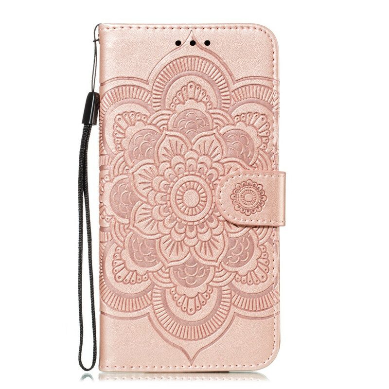 Custodia in pelle iPhone 11 Mandala Con Cinturino Completo