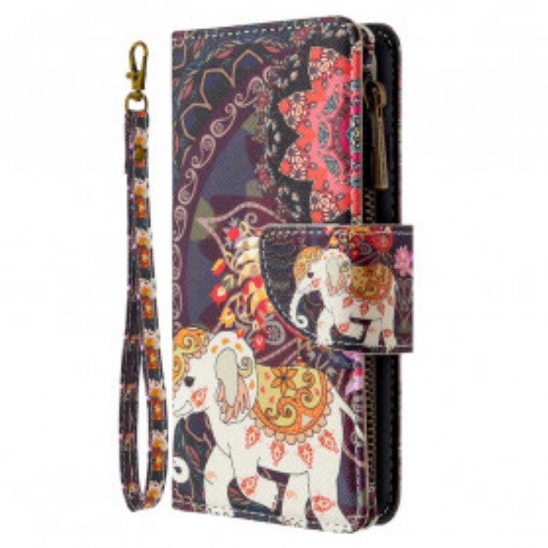 Custodia in pelle iPhone 11 Tasca Con Zip A Forma Di Elefante