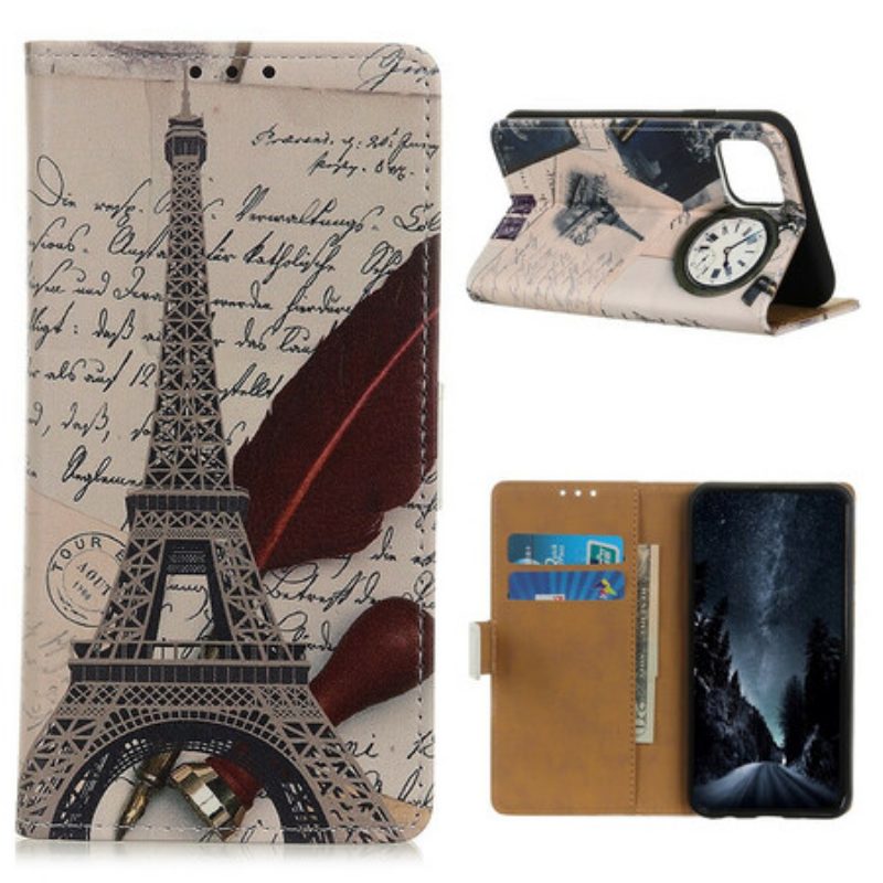 Custodia in pelle iPhone 11 Torre Eiffel Del Poeta