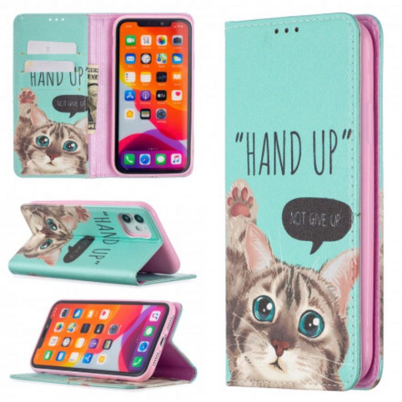 Folio Cover iPhone 11 Custodia in pelle Mano In Alto