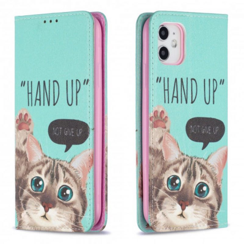 Folio Cover iPhone 11 Custodia in pelle Mano In Alto