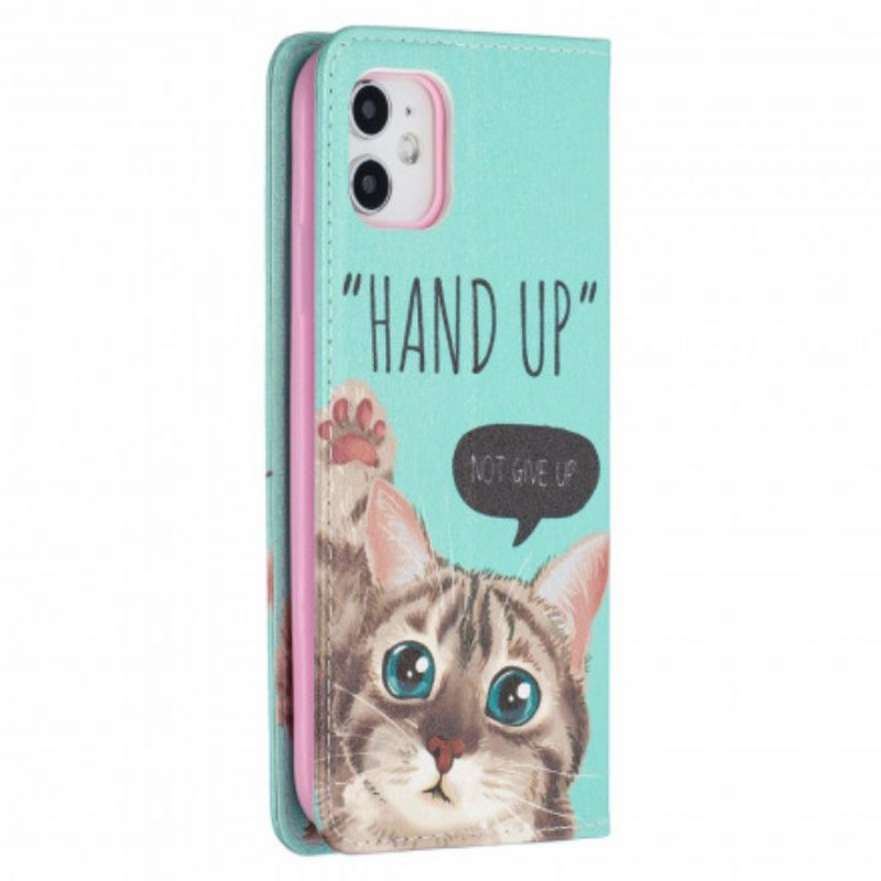 Folio Cover iPhone 11 Custodia in pelle Mano In Alto